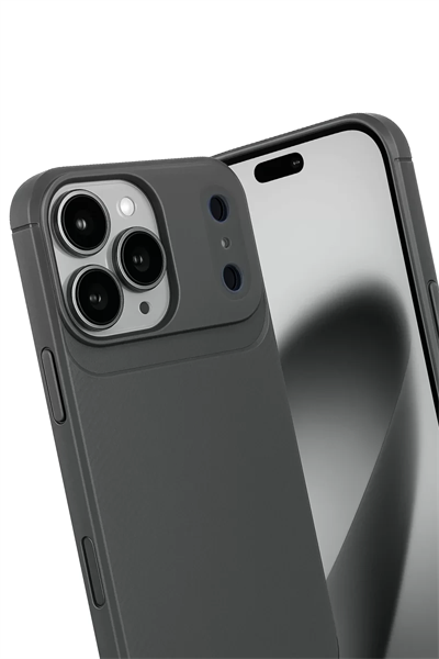 Apple iPhone 17 Pro Max Auto Focus Karbon Kapak - Gri