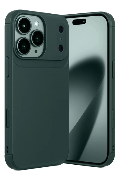 Apple iPhone 17 Pro Max Auto Focus Karbon Kapak - Koyu Yeşil