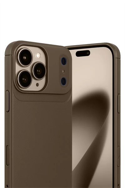 Apple iPhone 17 Pro Max Auto Focus Karbon Kapak - Kahverengi
