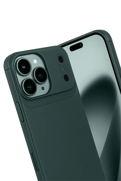 Apple iPhone 17 Pro Max Auto Focus Karbon Kapak - Koyu Yeşil
