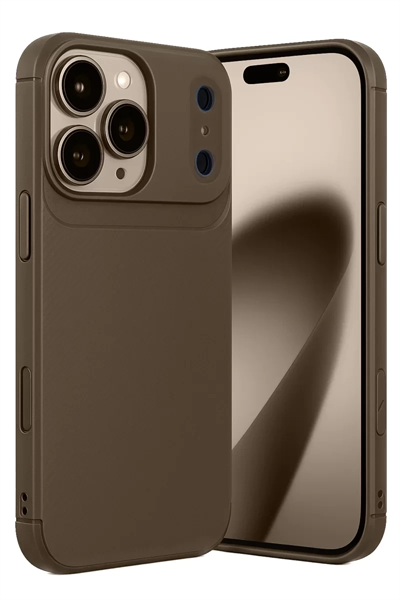 Apple iPhone 17 Pro Max Auto Focus Karbon Kapak - Kahverengi