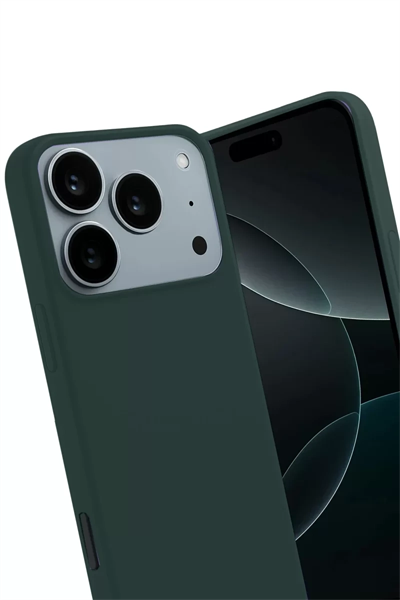 Apple iPhone 17 Pro Max First Silikon - Koyu Yeşil