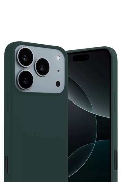 Apple iPhone 17 Pro Max First Silikon - Koyu Yeşil