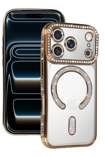 Apple iPhone 17 Pro Max Joke Simli Magneticsafe Kılıf - Gold