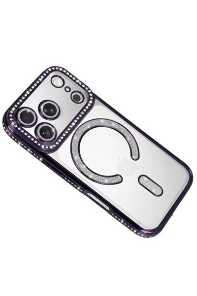 Apple iPhone 17 Pro Max Joke Simli Magneticsafe Kılıf - Derin Mor