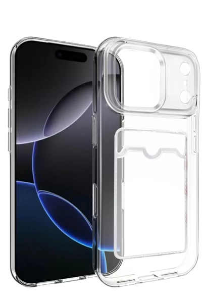 Apple iPhone 17 Pro Max Kart Şeffaf Silikon - Şeffaf