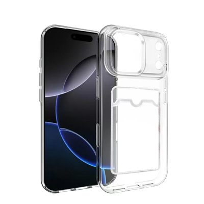 Apple iPhone 17 Pro Max Kart Şeffaf Silikon - Şeffaf