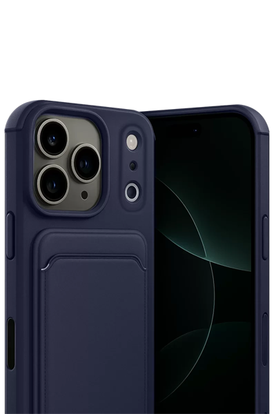 Apple iPhone 17 Pro Max Kelvin Kartvizitli Silikon - Lacivert