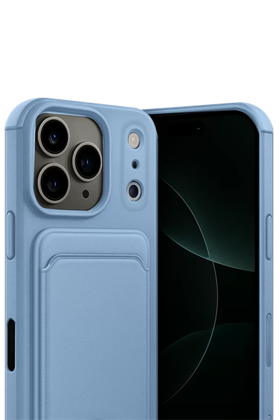 Apple iPhone 17 Pro Max Kelvin Kartvizitli Silikon - Mavi