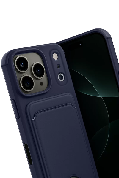 Apple iPhone 17 Pro Max Kelvin Kartvizitli Silikon - Lacivert