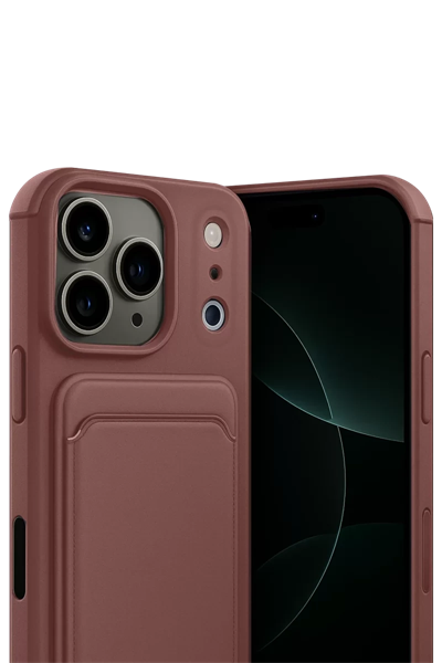Apple iPhone 17 Pro Max Kelvin Kartvizitli Silikon - Bordo