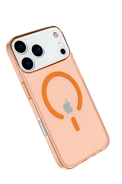 Apple iPhone 17 Pro Max Kılıf Pc Real Magsafe Kapak - Turuncu
