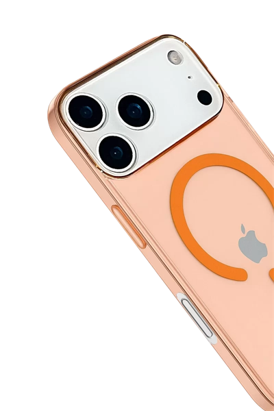 Apple iPhone 17 Pro Max Kılıf Pc Real Magsafe Kapak - Turuncu