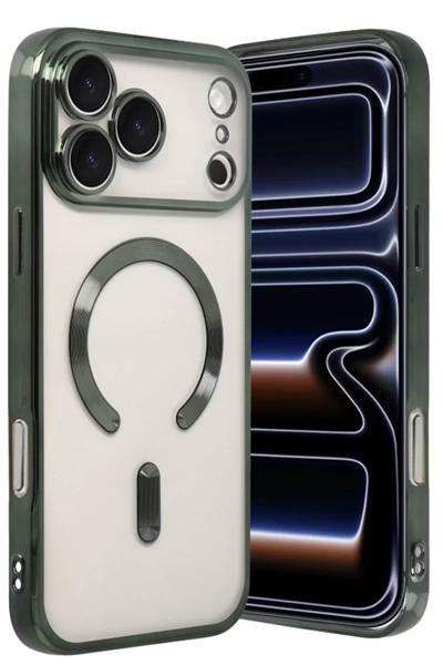 Apple iPhone 17 Pro Max Kross Magneticsafe Kapak - Koyu Yeşil
