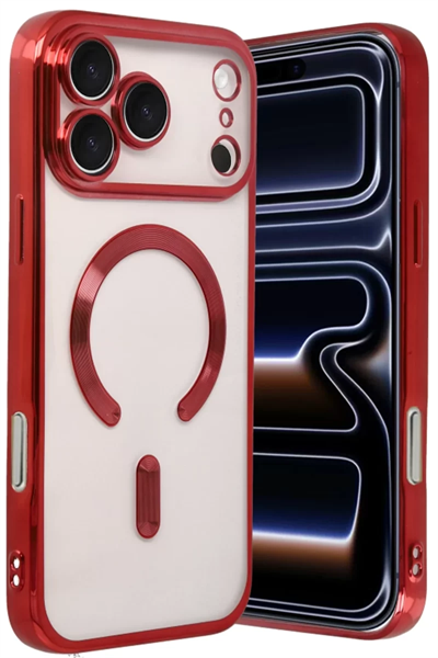 Apple iPhone 17 Pro Max Kross Magneticsafe Kapak - Kırmızı