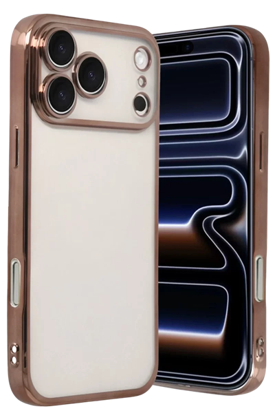 Apple iPhone 17 Pro Max Lensli Silikon - Çöl Titanyum