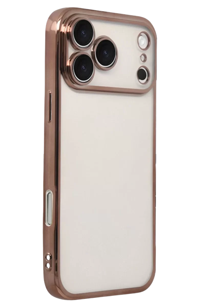 Apple iPhone 17 Pro Max Lensli Silikon - Çöl Titanyum