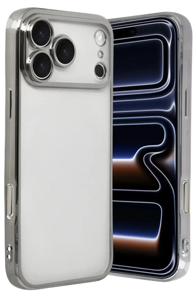 Apple iPhone 17 Pro Max Lensli Silikon - Gümüş