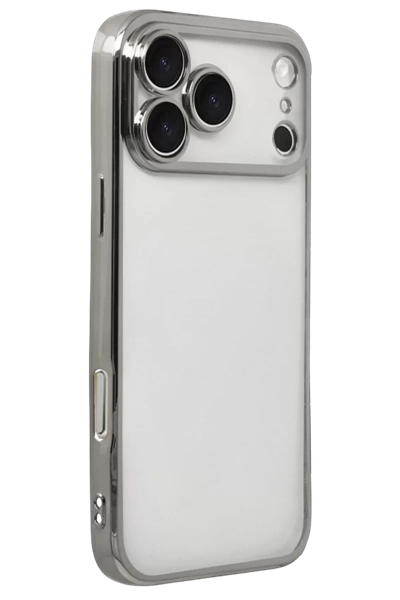 Apple iPhone 17 Pro Max Lensli Silikon - Gümüş