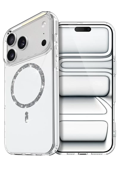 Apple iPhone 17 Pro Max Live Diamond Magsafe Kapak - Şeffaf