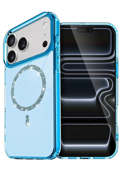 Apple iPhone 17 Pro Max Live Diamond Magsafe Kapak - Mavi