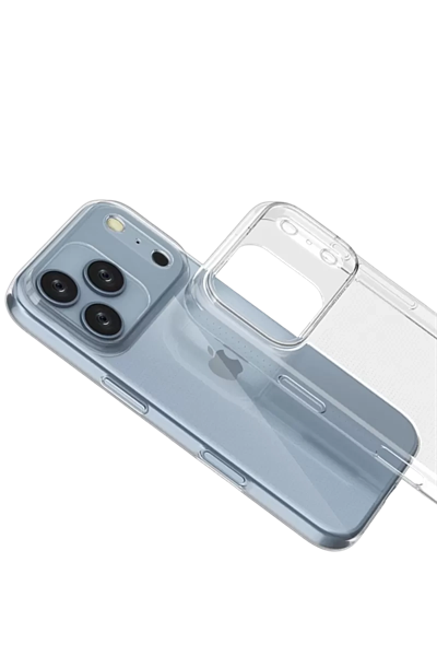 Apple iPhone 17 Pro Max Lüx Şeffaf Silikon - Şeffaf