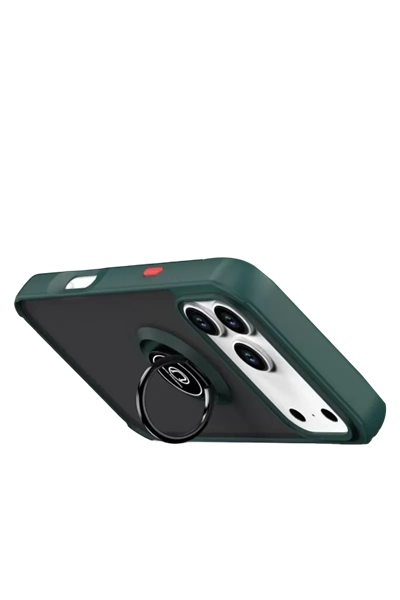 Apple iPhone 17 Pro Max Montreal Yüzüklü Silikon Kapak - Yeşil