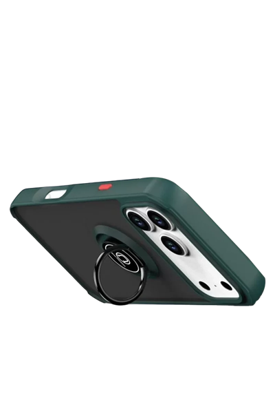 Apple iPhone 17 Pro Montreal Yüzüklü Silikon Kapak - Yeşil