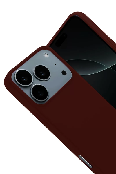 Apple iPhone 17 Pro Nano içi Kadife Silikon - Bordo