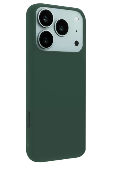 Apple iPhone 17 Pro Nano içi Kadife Silikon - Koyu Yeşil
