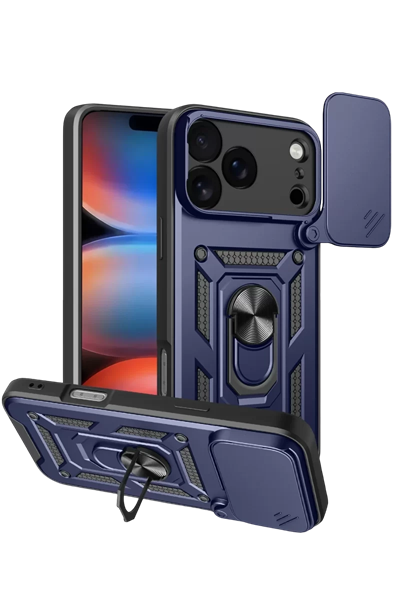 Apple iPhone 17 Pro Pars Lens Yüzüklü Silikon - Lacivert