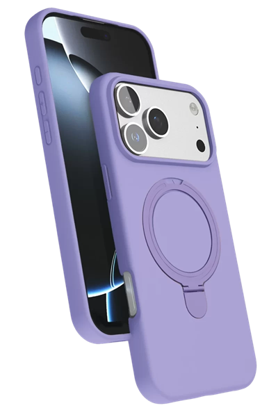 Apple iPhone 17 Pro Regal Magsafe Standlı Kapak - Lila