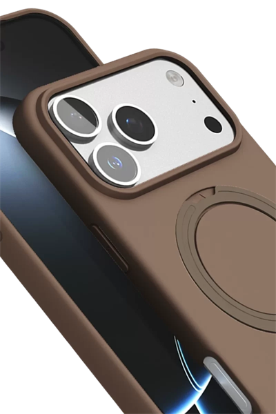 Apple iPhone 17 Pro Regal Magsafe Standlı Kapak - Çöl Titanyum