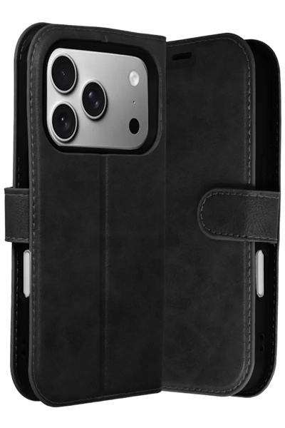 Apple iPhone 17 Pro Trend S Plus Kapaklı Kılıf - Siyah
