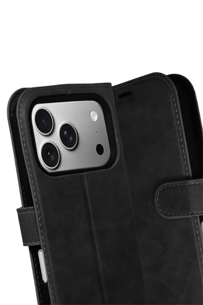 Apple iPhone 17 Pro Trend S Plus Kapaklı Kılıf - Siyah