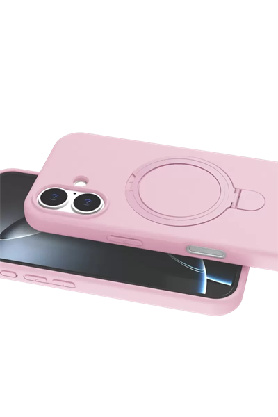 Apple iPhone 17 Regal Magsafe Standlı Kapak - Açık Pembe