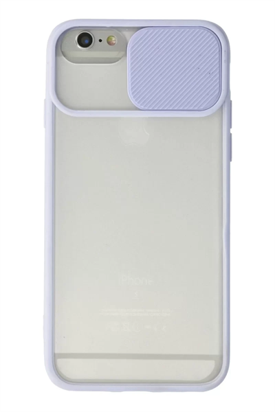 Apple iPhone 6 Kılıf Palm Buzlu Kamera Sürgülü Silikon - Lila