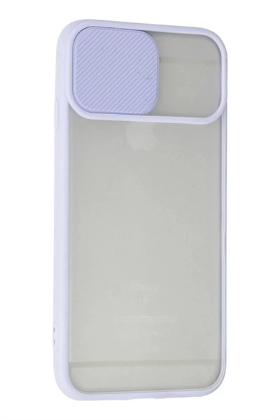 Apple iPhone 6 Kılıf Palm Buzlu Kamera Sürgülü Silikon - Lila