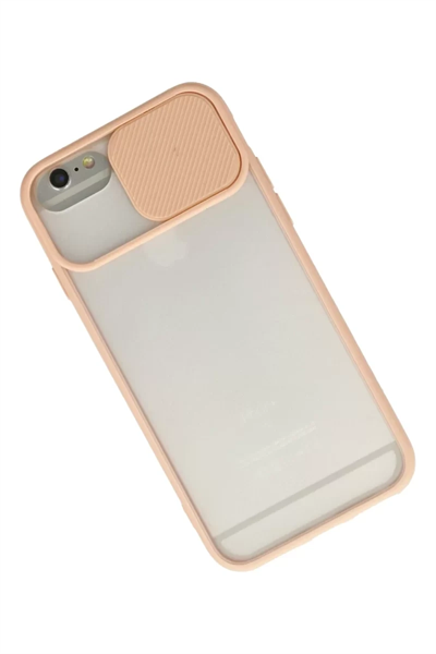 Apple iPhone 6 Kılıf Palm Buzlu Kamera Sürgülü Silikon - Pembe