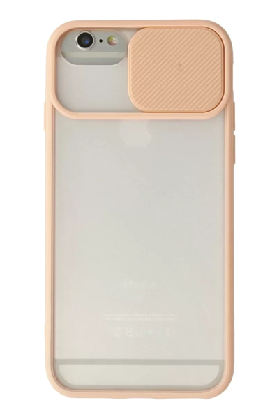 Apple iPhone 6 Kılıf Palm Buzlu Kamera Sürgülü Silikon - Pembe