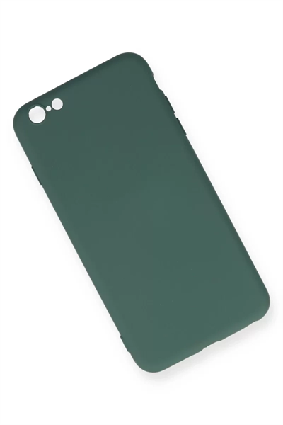 Apple iPhone 6 Plus Kılıf Nano içi Kadife Silikon - Koyu Yeşil