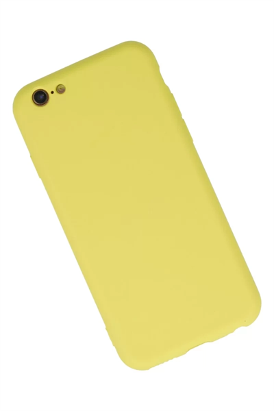 Apple iPhone 6 Plus Kılıf Nano içi Kadife Silikon - Sarı