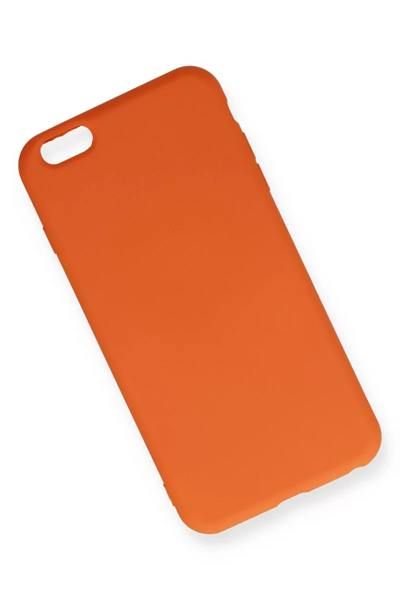 Apple iPhone 6 Plus Kılıf Nano içi Kadife Silikon - Turuncu