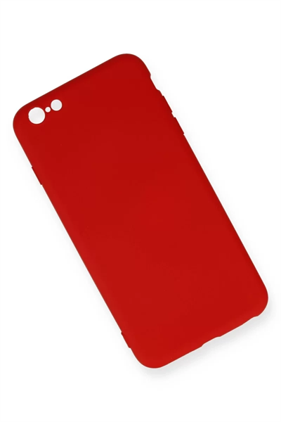 Apple iPhone 6 Plus Kılıf Nano içi Kadife Silikon - Kırmızı