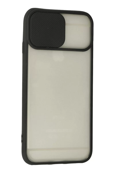 Apple iPhone 6 Plus Kılıf Palm Buzlu Kamera Sürgülü Silikon - Siyah