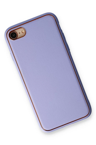 Apple iPhone 7 Kılıf Coco Deri Silikon Kapak - Açık Lila