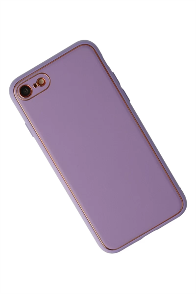 Apple iPhone 7 Kılıf Coco Deri Silikon Kapak - Lila