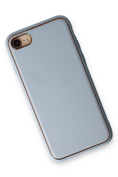 Apple iPhone 7 Kılıf Coco Deri Silikon Kapak - Açık Mavi
