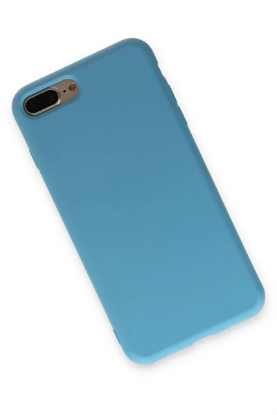 Apple iPhone 7 Plus Kılıf Nano içi Kadife Silikon - Mavi