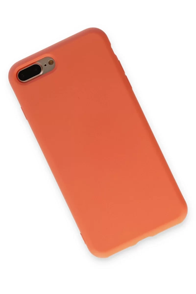 Apple iPhone 7 Plus Kılıf Nano içi Kadife Silikon - Turuncu